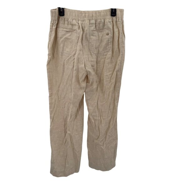 Lilly Pulitzer Cream 100% Linen Stretch Waist Pants Womens Size M - Picture 5 of 8